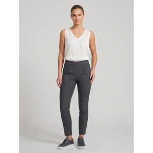 Sans & Sans Womens Gray Tailored Slim Leg Elastic Back Waist Trousers Pants